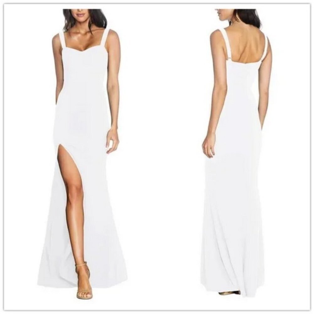 Dress The Population Off White Estella Crepe Trumpet Gown